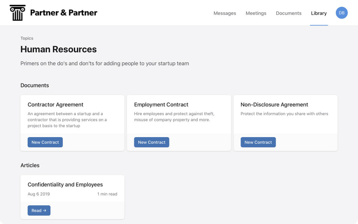 Client view of Fidu Knowledge Base